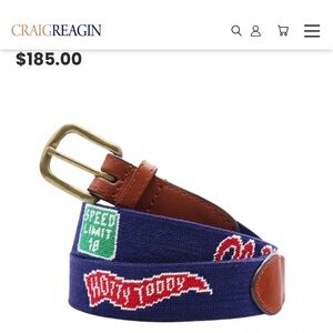 Smathers and Branson Ole Miss needle point belt  worn once size 34